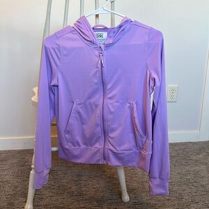 Athletic Girl, full zip, ribbed, lightweight jacket.